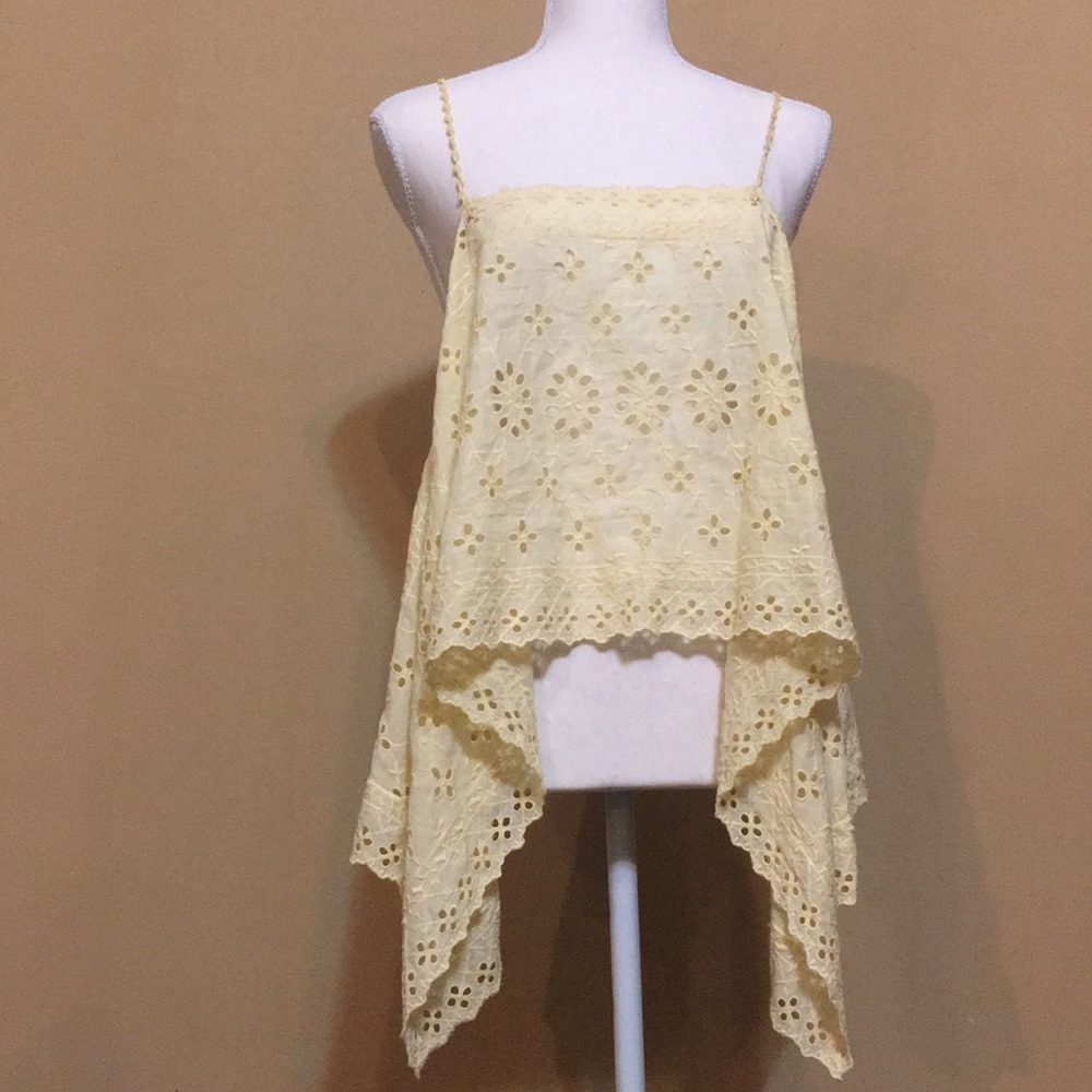 FREE PEOPLE🌼NEW ROMANTICS YELLOW TOP - Picture 1 of 8